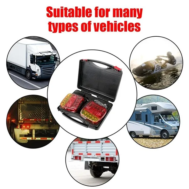 Central open battery kit with circular images of a truck race car rv dump truck and trailers indicating compatibility with many vehicle types